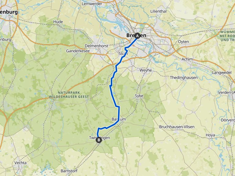 Etappe 1: Von Bremen nach Twistringen – Brückenradweg Bremen-Osnabrück